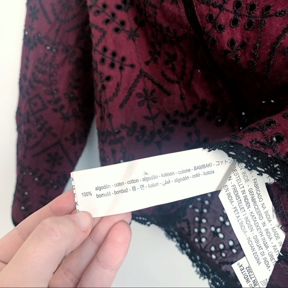 Zara Eyelet Embroidered Long Sleeve Blouse - Picture 4 of 7